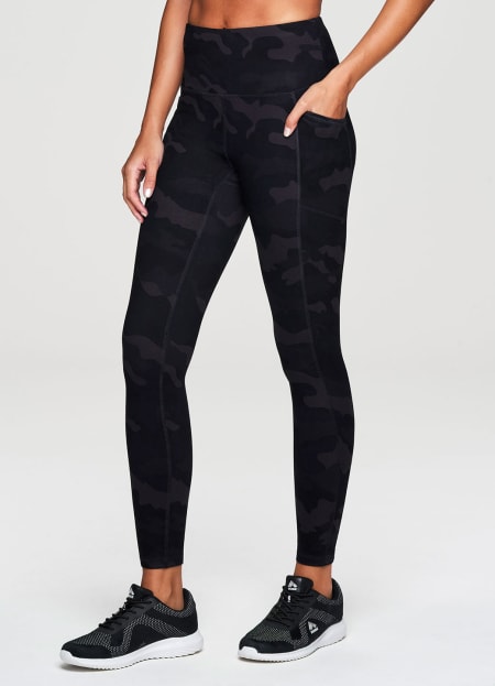 RBX blue and black pattern leggings Medium  Black patterned leggings,  Leggings pattern, Black athletic pants
