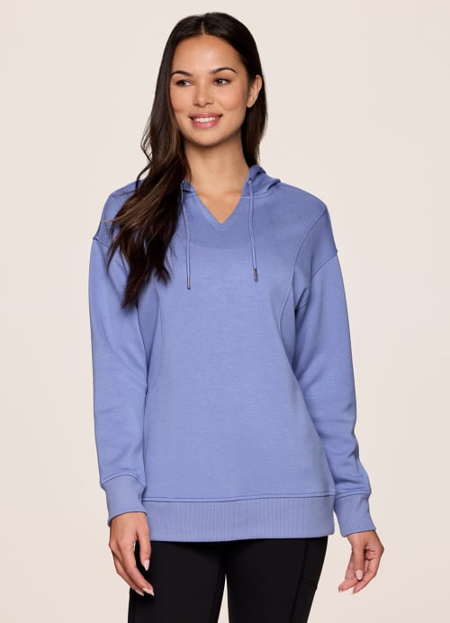  RBX Women's Long Sleeve French Terry Yoga Top with Thumbholes  Heathered Light Sand S : Clothing, Shoes & Jewelry