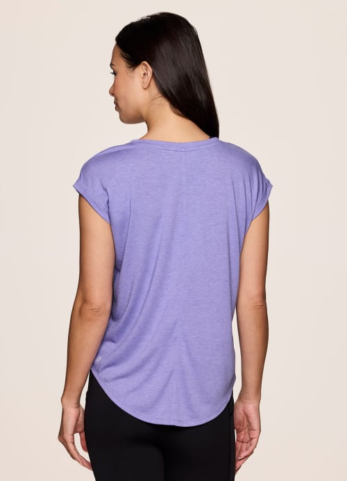 l*space RBX Performance Womens L Activewear T-Shirt Purple White Dye Quick  Dry Size L - $18 - From Jeannie