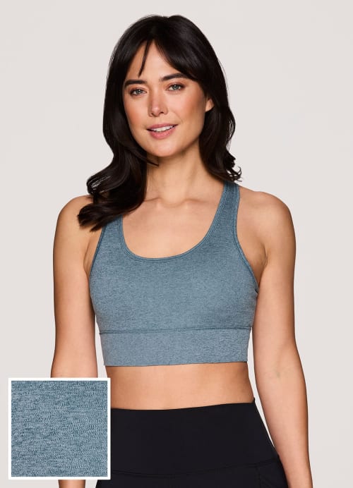 RBX Women's Teal Blue Active Seamless Bra with Adjustable Straps