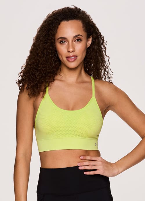 RBX Active Women's Seamless Adjustable Strap Workout Sports Bra S19 White S