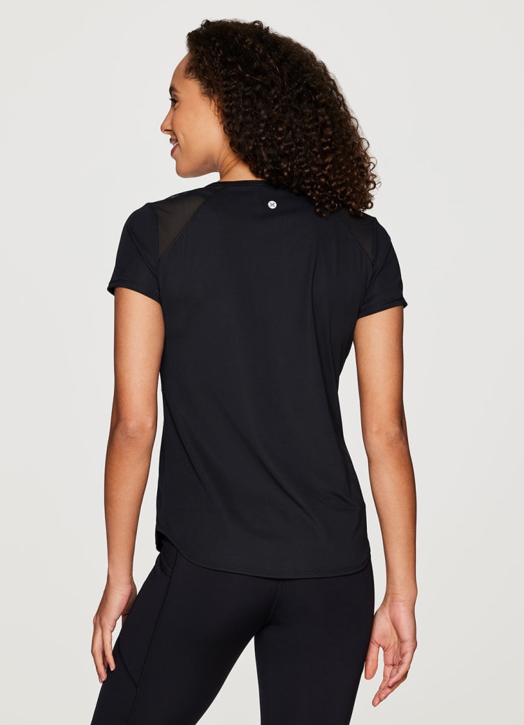 RBX Active Women's Athletic Quick Dry Space Dye Short Sleeve Yoga T-Shirt  Medium Dbl Dye Sea Green