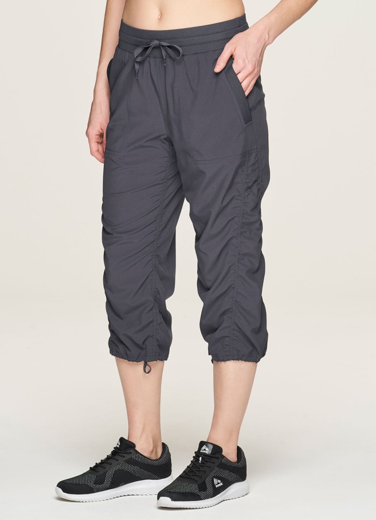 RBX Active Women's Plus Size Relaxed Lightweight Woven Cargo Capri Pant