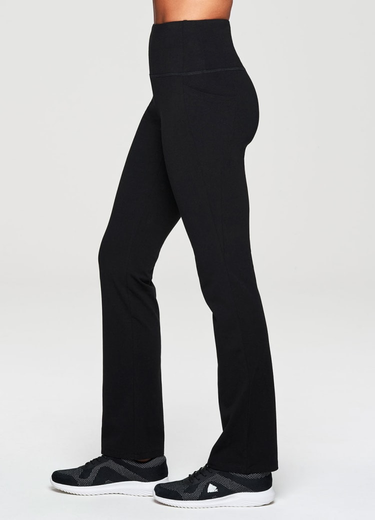 Yoga Cotton Rib Pants in BLACK