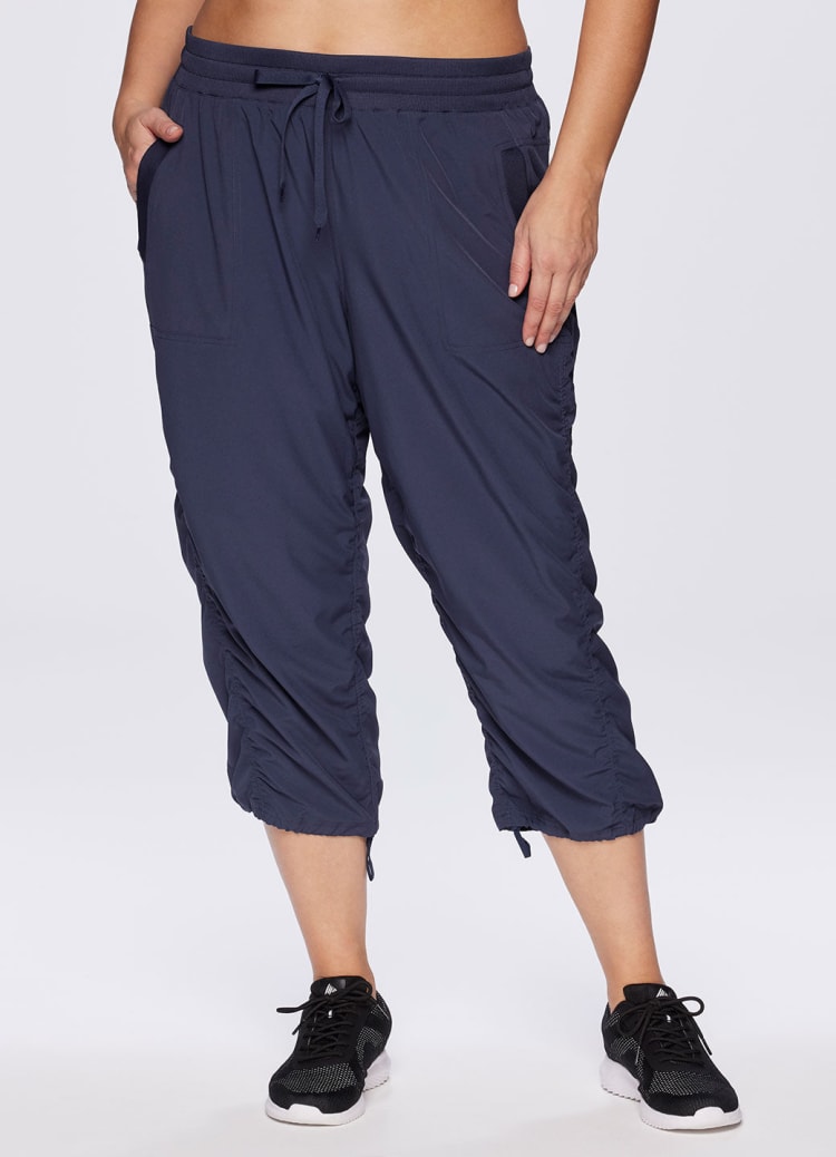 Ladies Plus Size Plain 3/4 Cropped Stretchy Capri Pants Shorts Trousers  12-24 | eBay